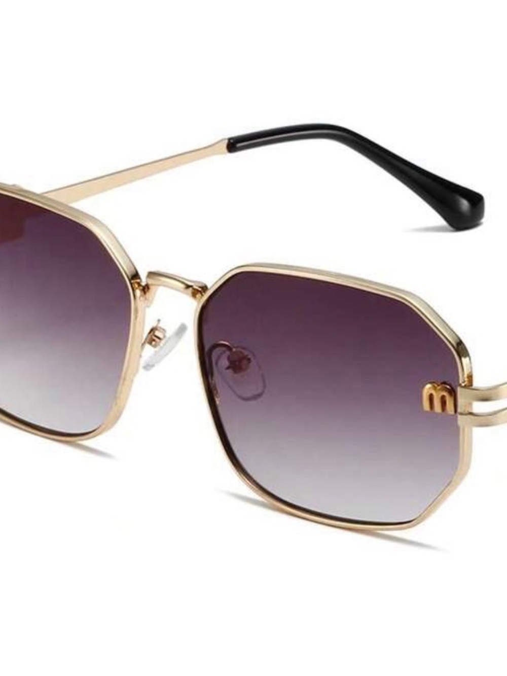 Gold Frame Gradient Purple Lens Women's Fashion Sunglasses